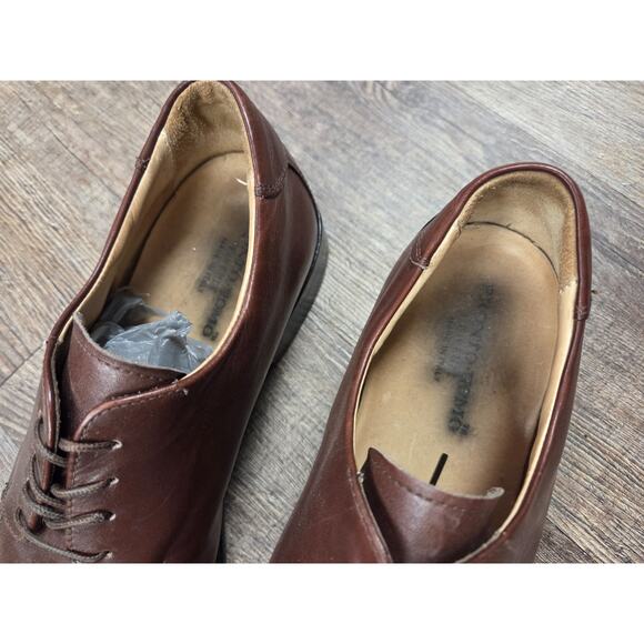 Pronto Uomo FIRENZE Made In Italy Oxford Lace Up Brown Leather Men's Shoes 10 - Picture 4 of 9